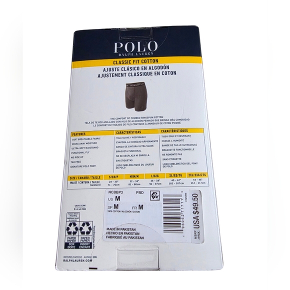 New Polo Ralph Lauren Men's All Black Boxer Briefs Set Of 3 with Red Logo Size M - Picture 2 of 3